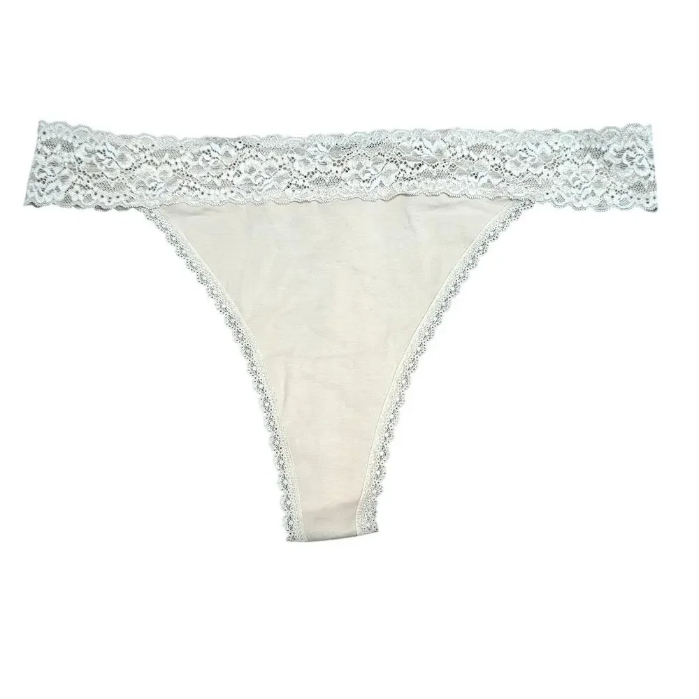Maurices Simply Comfy Neutral Tan Lace Waistband Thong Plus Size 2X